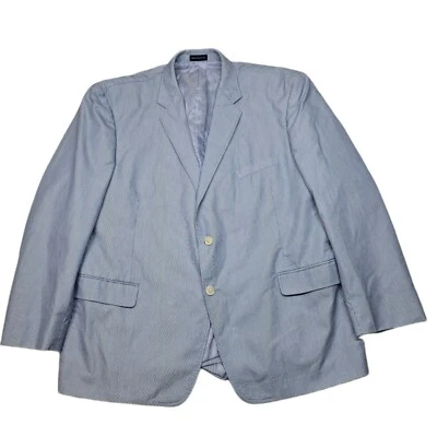 Stafford Seersucker Sport Coat Mens 50R 50 Blue Classic Fit Essentials Striped - Image 1 of 4