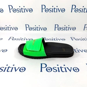 Buscemi Mens Scratch Slide Cocoo Green Leather Slides Sandals US 12 EU 45 New - Picture 1 of 7