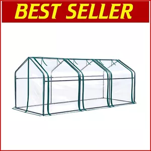 Portable Mini Cloche Greenhouse w/ Elevated Base for Indoor & Outdoor Gardening - Picture 1 of 11