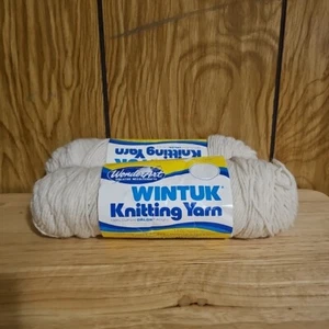 WonderArt Wintuk acrilico filato 4 strati bianco invernale 4 oz lotto di 2 maglieria vintage - Foto 1 di 4