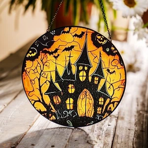 Handcrafted Halloween Suncatcher, Spooky Stained Glass Window Decor, HLW019 - Picture 1 of 8