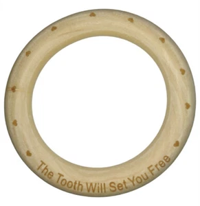 NEW Wooden Baby Teether Ring Natural Teething Rings & Child's Bracelet 70mm 7cm - Picture 1 of 2