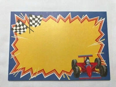 10 Children's Party Race Car Flat Note Cards w/Envelopes - 4-1/4" x 6-1/4" - Image 1 of 4