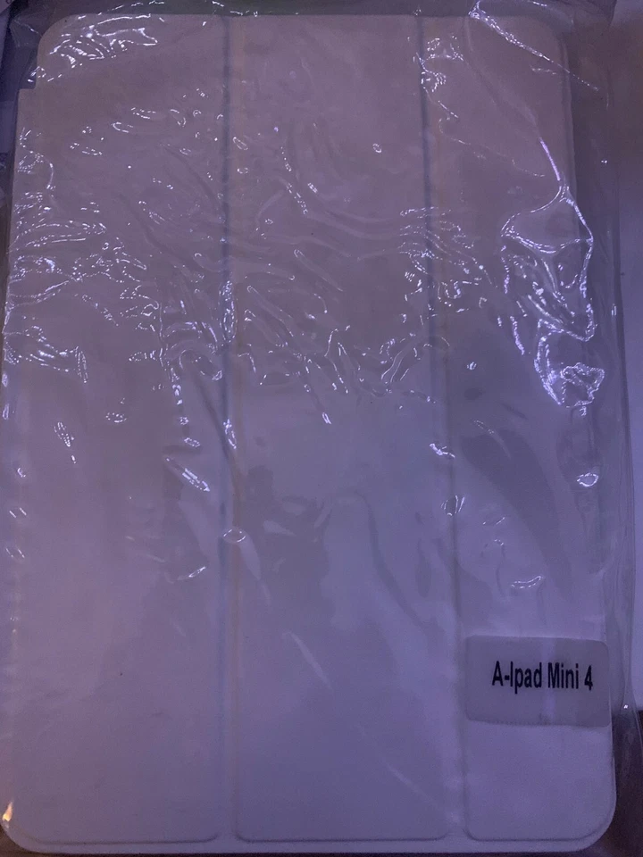 CUSTODIA COVER IPAD MINI 4 2017 2018 APPLE SMART COVER BACK CASE LIBRO BIANCO - Immagine 1 di 1