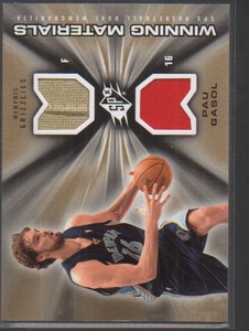 PAU GASOL 2006-07 SPX WINNING MATERIALS DUAL MATERIALS CARD #WM-PG 