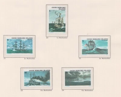 F87-2 1976 AUS Cocos Keeling Island conjunto de 12 sellos definitivos se envía 1c a $1 B Foto 1 de 2