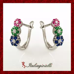 Floreali Orecchini Trilogy Donna in Argento 925 rodiato Oro Bianco - Foto 1 di 7