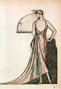 Original Vintage Art Deco Fashion Print Bernard Boutet Monvel Gazette du Bon Ton - Picture 1 of 1