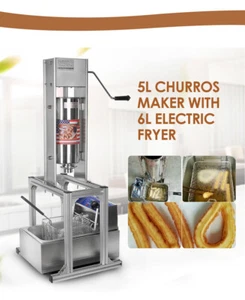 Commercial 5L Churros Maker Donut Maker 6L Electric Deep Fryer Stainless Steel - Picture 1 of 9