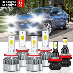 For Chevrolet Impala 2006-2013 LED Headlight Bulb High/Lo Beam+Fog Light Kit - Picture 1 of 11