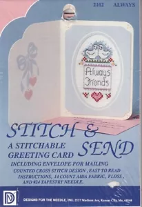 Vintage Stitch & Send - Stitchable Greeting Card inc. Envelope Cross Stitch Kit - Bild 1 von 2