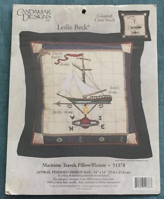 Candamar морских путешествий подушка картина Лесли Бек вышивка крестом набор #51378 - Изображение 1 из 4