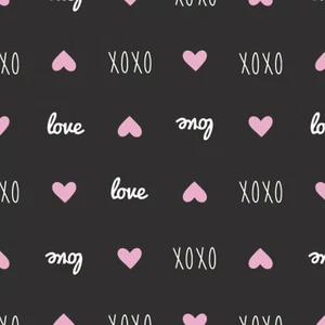 Sweet Messages Black Premium Quality 100% Cotton Sold by The Yard - Picture 1 of 1