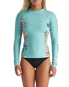 Neu mit Etikett Billabong LS Core Surf benommen blau Blumenmuster Ausschlagschutz Small für Damen - Bild 1 von 5