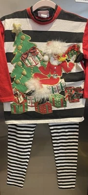 Suéter Vintage Navidad Marca “Tickle Me” Talla 7/8 Niña Conjunto Foto 1 de 4