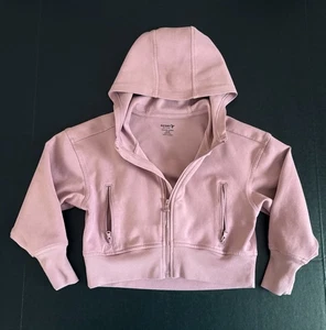 Old Navy Active Dynamic Fleece Girls Solid Pink Cropped Full Zip Hoodie XS/5 - Picture 1 of 3