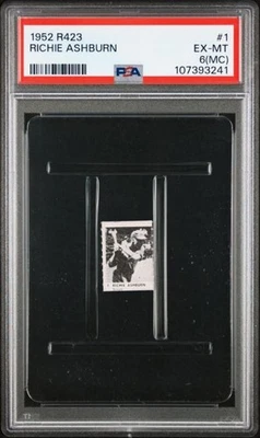 1952 R423 Richie Ashburn Philadelphia Phillies PSA 6 (MC) EX-MT (3241)  - Image 1 of 2