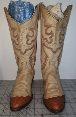 BOTAS VAQUERAS MUJER, CREMA Y ROJIZO TALLA 7 Foto 1 de 4