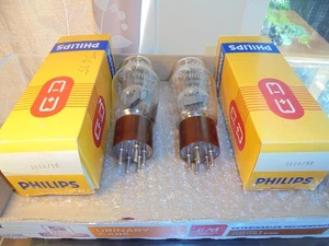 PHILIPS 807 QE06/50 NOS PAIR OF BRITISH BLACKBURN UK MADE VINTAGE VALVES TUBES - Picture 1 of 7