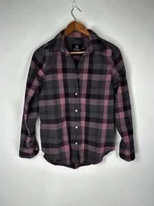 Flylow Shirt Womens Xs Purple Plaid Brigitte Tech Flannel Button Up Ski Fish Mom - Picture 1 of 17