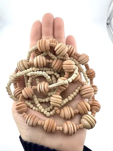 30 Stck. Vintage 1980er Afrikanische Terrakotta Ton Perlen 14 mm Geschnitzte Designs Lot B - Bild 1 von 10