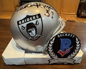 Von Lester Hayes signierter Oakland Raiders Throwback VSR4 Minihelm Beckett - Bild 1 von 11