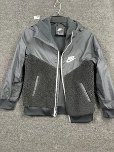 Nike Sportswear Boy's Sherpa Windrunner Full-Zip Jacket Black CZ4521-010 Size M - Picture 1 of 7