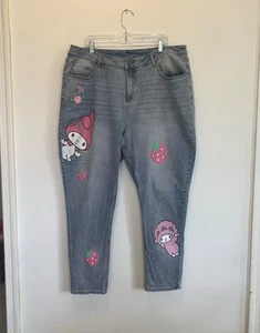 My Melody Sanrio Hot Topic Mom Jeans Plus Size 16 EUC - Picture 1 of 7