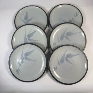 Denby Spirit blau Steinzeug Teller 6er Set - Blatt Pinselführung Muster 9" - Bild 1 von 6