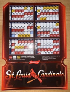 2023 ST LOUIS CARDINALS MLB MAGNET SCHEDULE - BUDWEISER - Picture 1 of 1