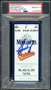 Ken Griffey Jr. Auto 5/26/95 Spiderman Catch Ticket Stub Sig 10 Broke Wrist PSA - Picture 1 of 2