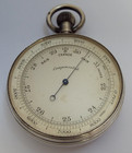 SUPERB CLEAN ANTIQUE 1895 SOLID STERLING SILVER POCKET BAROMETER WORKING ORDER