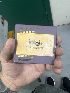Vintage Intel Pentium Pro KB80521EX166 SY047 512K PCU GOLD RECOVERY FOR PARTS - Afbeelding 1 van 3
