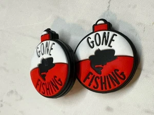 2 pc. Gone Fishing Bobber Silicone Focal Bead Beadable Pen Keychain - Picture 1 of 5