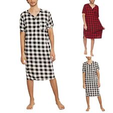 Mens Nightshirt Comfortable Nightshirt Plus Size Short Sleeve Sleepwear