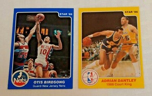 1986 STAR NBA Basketball 2 Card Lot Otis Birdsong & Adrian Dantley Cards
