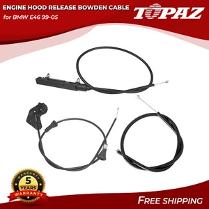 TOPAZ 3PCS KIT Engine Hood Release Bowden Cable for BMW E46 99-05 51238208442 - Picture 1 of 7