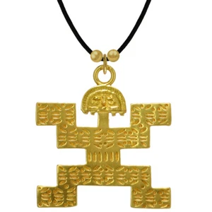 24k GP Pre-Columbian Tolima Breastplate Pendant (XL) Necklace | Across The Pu... - Picture 1 of 3