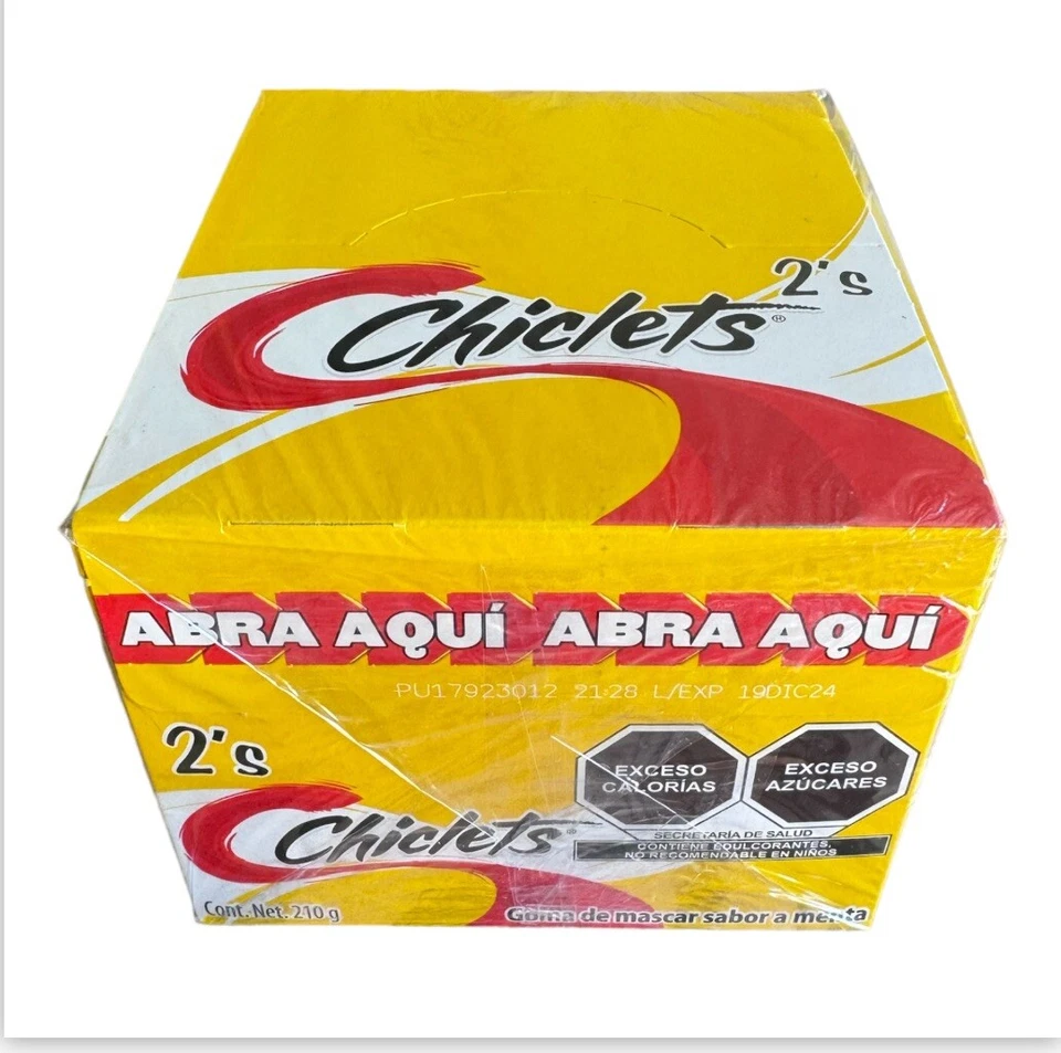Adams Gum 75 x 2 units - Chiclets Menta flavors Mexican gum 75pc In Box - Image 1 of 2