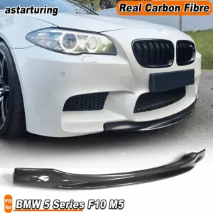 Fit for BMW 5 Series F10 M5 2012-2016 Real Carbon Fiber Front Bumper Lip Spoiler - Picture 1 of 10