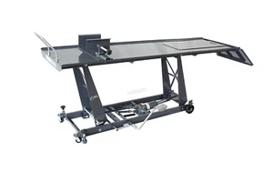 Bike Lift 800lb Hydraulic Motorcycle Motorbike Repair Ramp Table Bench Wheels - Picture 1 of 11