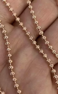 14K Rose Gold Ball Chain Anklet - Picture 1 of 6