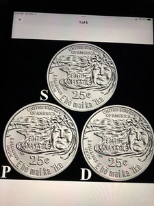 2023, In Stock, Edith Kanakaole, Quarters , P, D, S, From Mint Rolls, - Picture 1 of 1