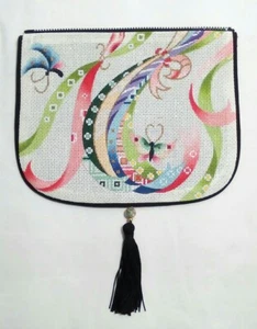 SOPHIA *flap only* HP needlepoint RIBBONS Butterflies Evening Purse Bag B 18m - Picture 1 of 7
