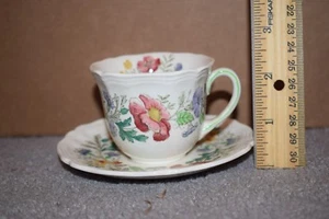 SET TAZZE E PIATTINI VINTAGE ROYAL DOULTON STRATFORD DEMITAUSSE MULTI FLOREALE SMERLATO - Foto 1 di 4