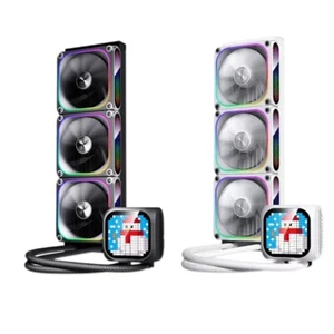 AIGO Star Magic Cube 360mm White ARGB Custom Dot Matrix Screen CPU Cooler - Picture 1 of 12