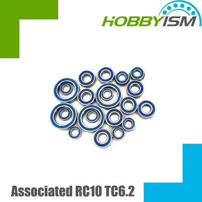 Associated 1/10 TC6.2 TC7 Touring Car Rubber Seal Bearing Set ABEC-3 - Image 1 of 3