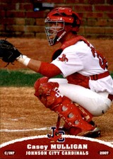 2007 Johnson City Cardinals Grandstand 26 Casey Mulligan Castaic California Card