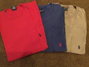 3 Herren Polo Ralph Lauren Kurzarm T-Shirt Gr. Large rot, grau, marine - Bild 1 von 3
