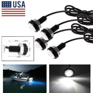 4PC Round Marine Boat Yacht Deck LED Starboard Navigation Light White Waterproof - Picture 1 of 9